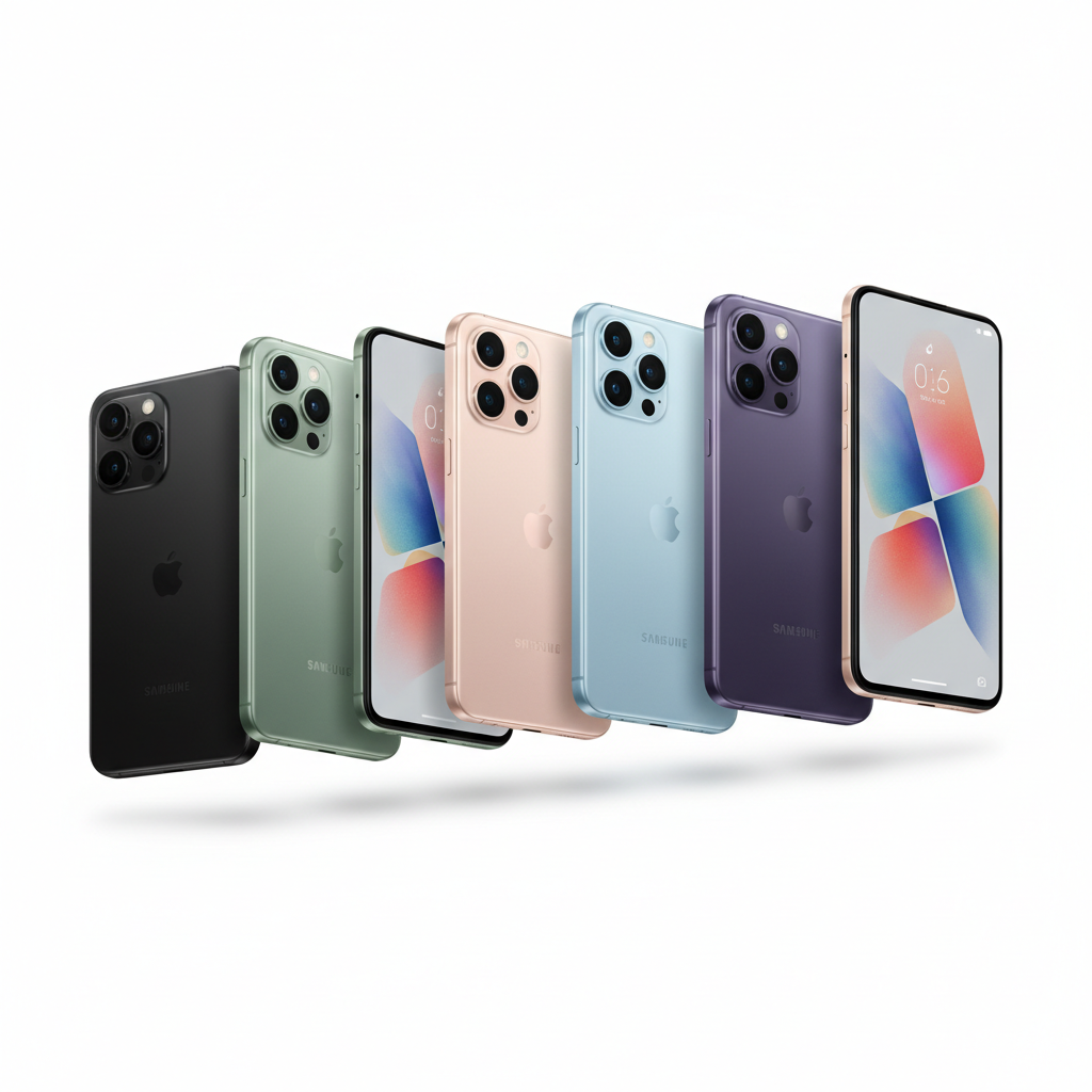 Assorted smartphones